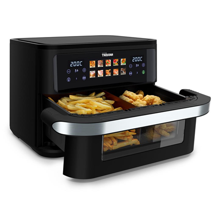 Tristar Dualzone Flex Airfryer | FR-9078 | Power 2800 W | Capacity 10 L | Hot air technology | Black