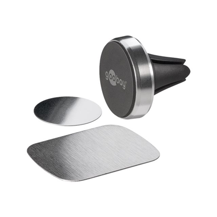 Goobay | Magnetic mount Metal Slim Design for smartphones (35mm) | 38685 | Black/Silver | Magnetic holder is suitable fo