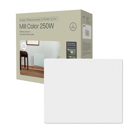 Mill Color Panel Heater | COLOR250 | Panel Heater | 250 W | Suitable for rooms up to 2-5 m² | Matte White | IPX4