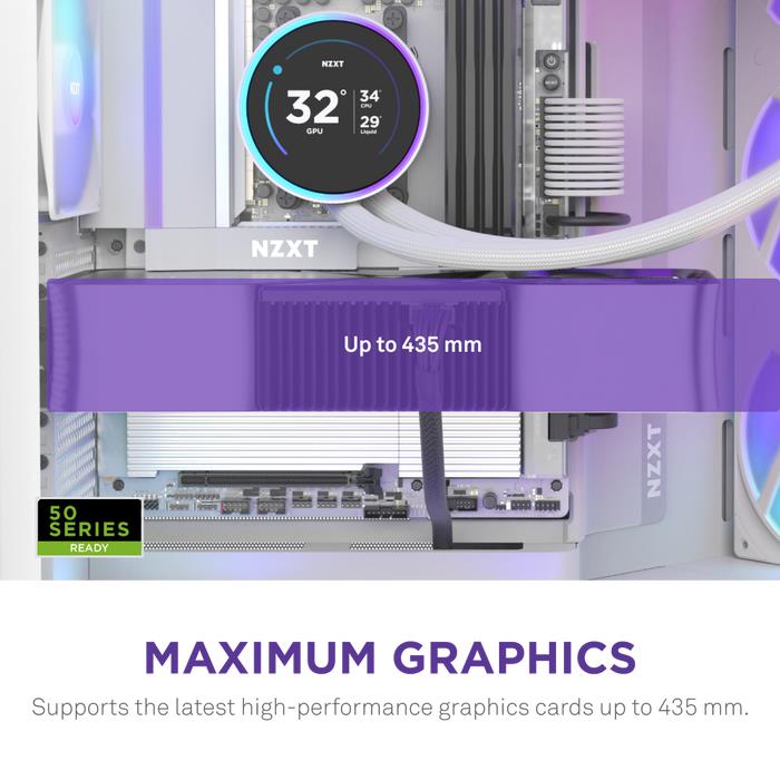 Case NZXT ATX/micro ATX/Mini-ITX/EATX White Midi Tower PC CM-H92FW-R1