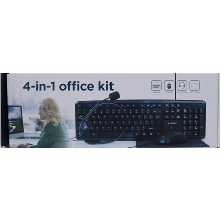 SALE OUT. Gembird KBS-UO4-01 Multimedia office set, black, US-Layout | SALE OUT. | Gembird 4-in-1 Multimedia office set