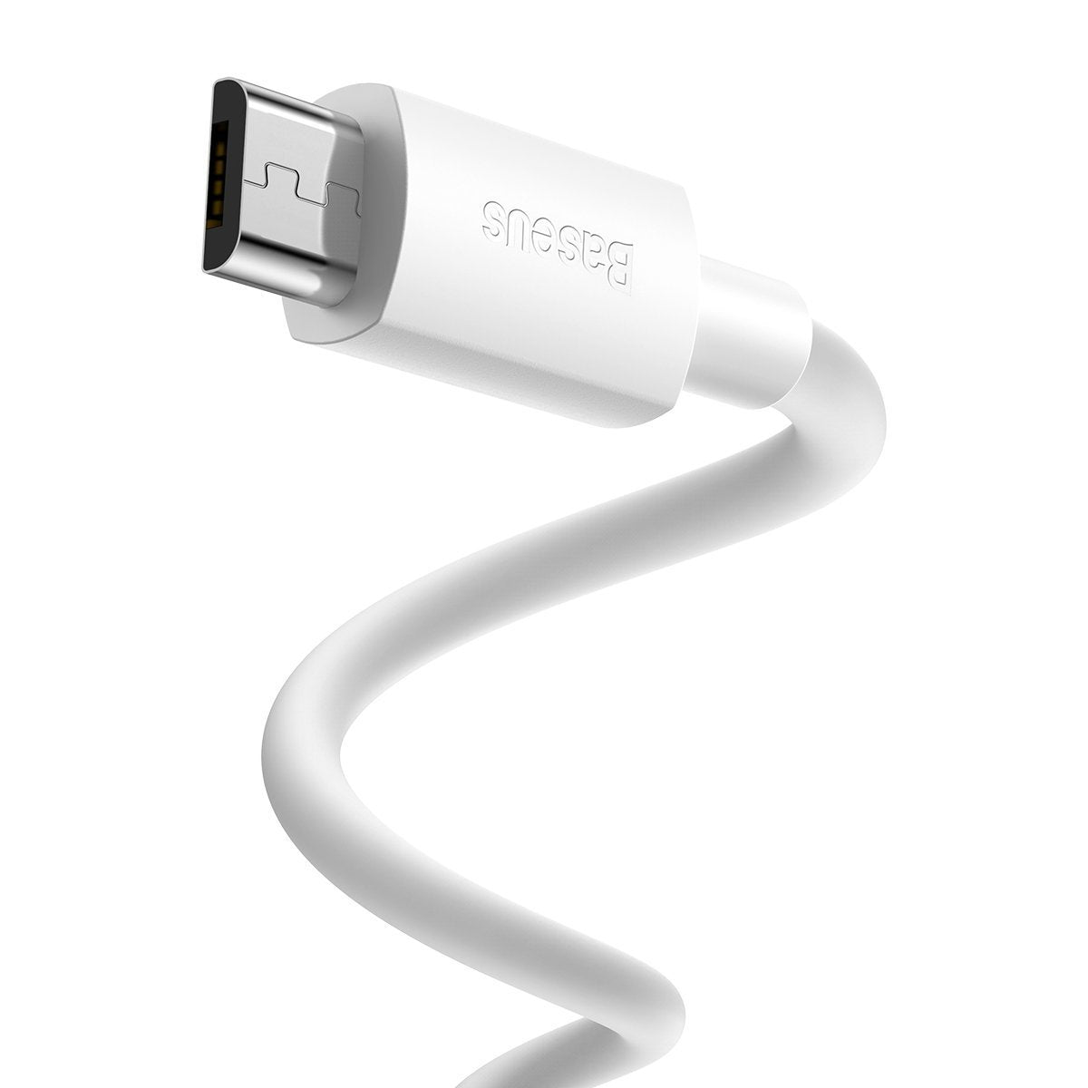 Baseus Simple Wisdom Data Cable Kit USB to Micro 2.1A (2PCS/Set) 1.5m White - Image 3