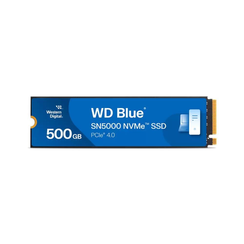 SSD WESTERN DIGITAL Blue SN5000 500GB M.2 PCIe Gen4 NVMe Write speed 4000 MBytes/sec Read speed 5000 MBytes/sec 2.38mm TBW 300 TB WDS500G4B0E