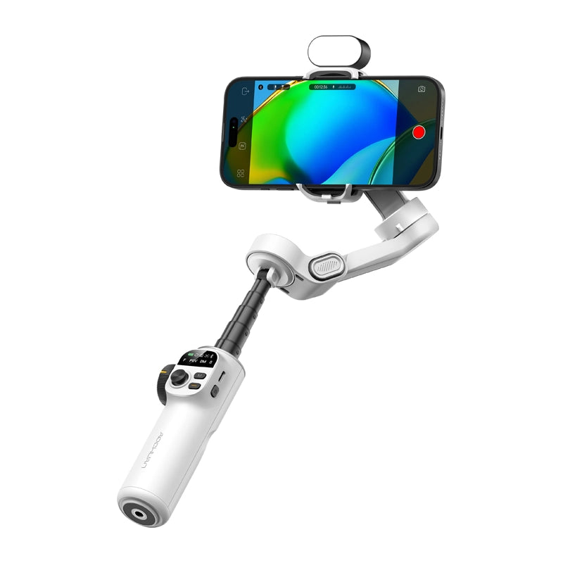 AOCHUAN X2 Gimbal with RGB Lighting (White) - Image 1