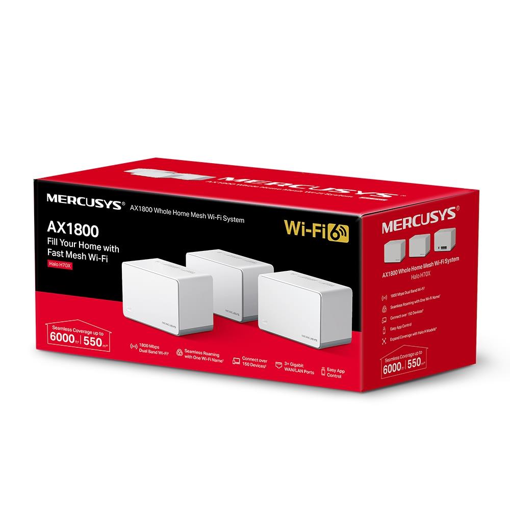 Wireless Router MERCUSYS 3-pack Mesh Wi-Fi 6 HALOH70X(3-PACK)