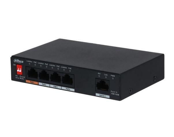 Switch DAHUA PFS3005-4ET-60-V2 Desktop/pedestal PoE ports 4 60 Watts DH-PFS3005-4ET-60-V2