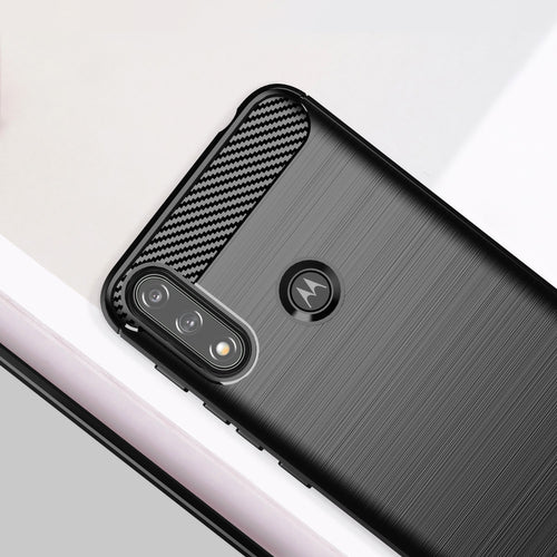 Carbon Case Flexible Cover Sleeve Motorola Moto E7i Power black — Hurtel