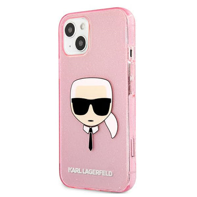 Karl Lagerfeld Glitter Karl's Head Case for iPhone 13 mini - Pink