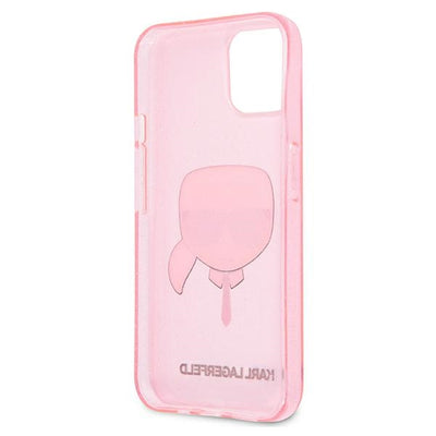 Karl Lagerfeld Glitter Karl's Head Case for iPhone 13 mini - Pink