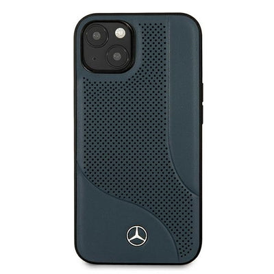 Mercedes Leather Perforated Area Case for iPhone 13 mini - Navy Blue