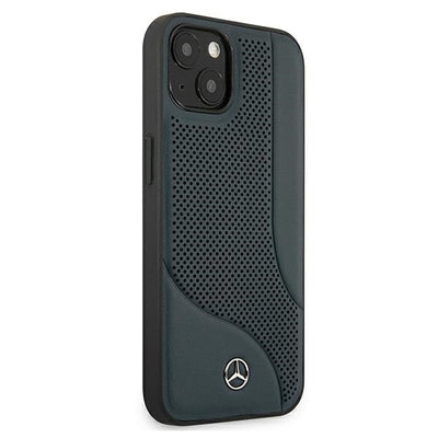 Mercedes Leather Perforated Area Case for iPhone 13 mini - Navy Blue
