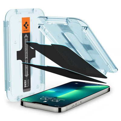 Spigen Glas.tR EZ Fit Privacy Tempered Glass for iPhone 13 / 13 Pro / 14 / 16e / 17e - 2 pcs.