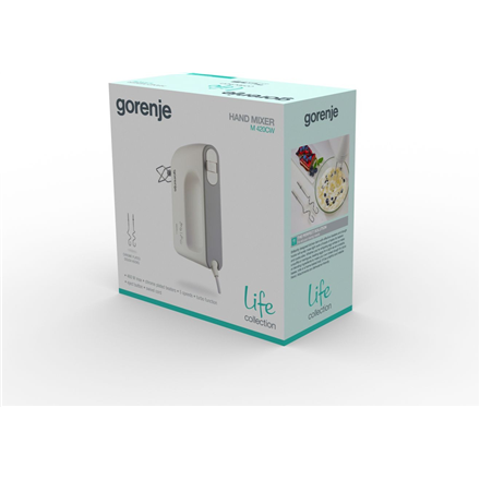 Gorenje | Mixer | M420CW | Hand Mixer | 450 W | Number of speeds 5 | Turbo mode | White