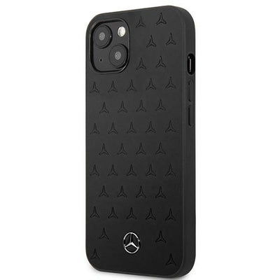Mercedes Leather Stars Pattern Case for iPhone 13 mini - Black