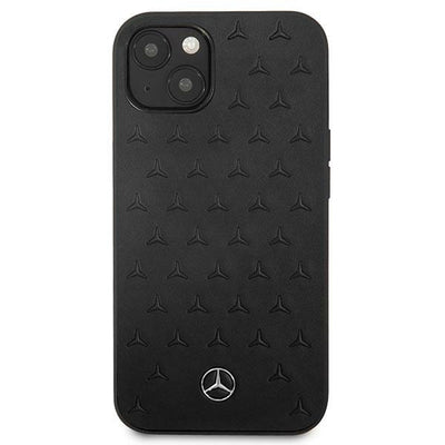 Mercedes Leather Stars Pattern Case for iPhone 13 mini - Black