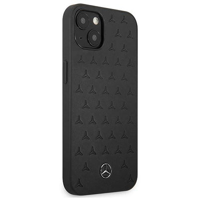 Mercedes Leather Stars Pattern Case for iPhone 13 mini - Black
