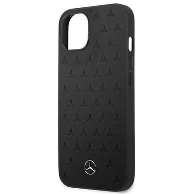 Mercedes Leather Stars Pattern Case for iPhone 13 mini - Black