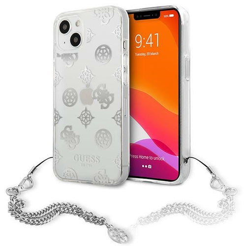 Guess GUHCP13SKPESI iPhone 13 mini 5.4" silver/silver hardcase Peony Chain Collection