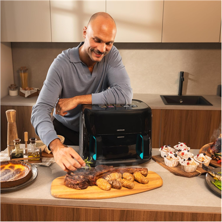 Cecotec Double hot air fryer | Cecofry&Grill Smokin'Prime 11000 | Power 2800 W | Capacity 11 L | Black