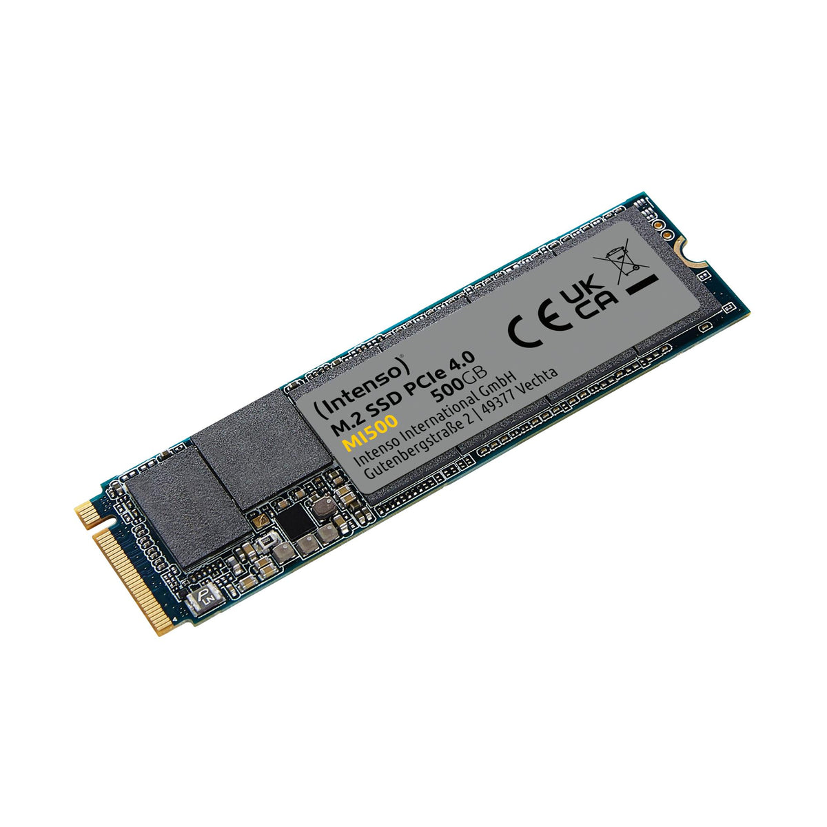 SSD INTENSO MI500 500GB M.2 NVMe 3D NAND Write speed 4000 MBytes/sec Read speed 5300 MBytes/sec 4mm TBW 300 TB MTBF 1500000 hours 3836450