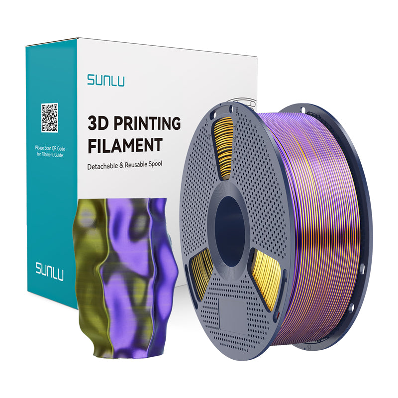 Sunlu PLA+ Silk Tri-Color Filament (Black, Gold, and Purple) - Image 1
