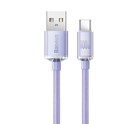 Baseus Crystal Shine Series cable USB cable for fast charging and data transfer USB Type A - USB Type C 100W 1.2m purple (CAJ