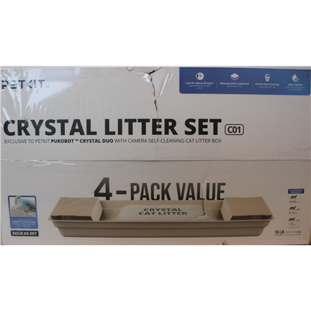 SALE OUT. | PETKIT Crystal Litter for Purobot Crystal Duo, 4 bags | DAMAGED PACKAGING