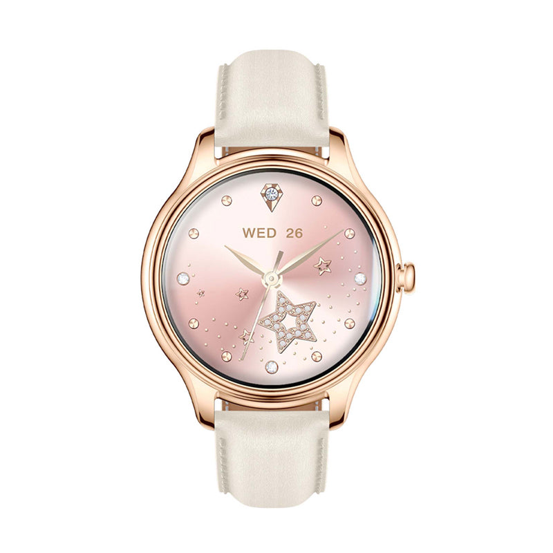 COLMI L28 Smart Watch (Gold + gold leather strap) - Image 3