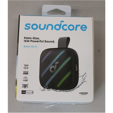 SALE OUT. Anker Soundcore Boom Go 3i Portable Bluetooth Speaker, Black | Anker Soundcore Speaker | Boom Go 3i | Warranty