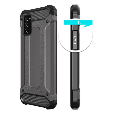 Hybrid Armor Case Tough Rugged Cover for Samsung Galaxy A03s black — Hurtel