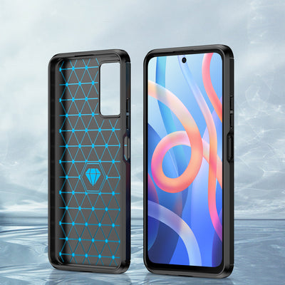 Carbon Case Flexible Cover Sleeve for Xiaomi Redmi Note 11 black — Hurtel