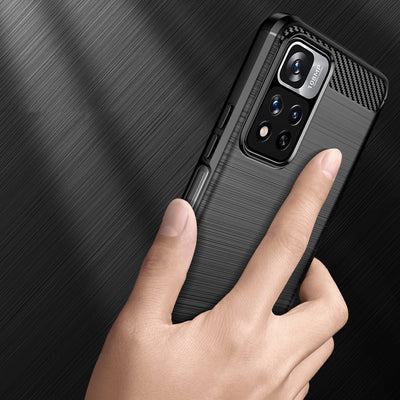 Carbon Case flexible case cover Xiaomi Redmi Note 11 Pro+ 5G (China) / 11 Pro 5G (China) / Mi11i HyperCharge / Poco X4 NFC bl