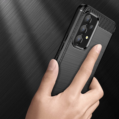 Carbon Case Flexible Cover Sleeve for Samsung Galaxy A53 5G black — Hurtel