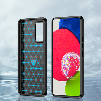 Carbon Case Flexible Cover Sleeve for Samsung Galaxy A53 5G black — Hurtel