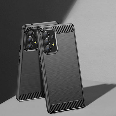 Carbon Case Flexible Cover Sleeve for Samsung Galaxy A53 5G black — Hurtel