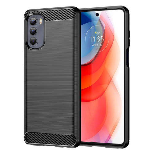 Carbon Case flexible cover for Motorola Moto G Stylus 2022 black — Hurtel