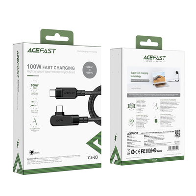 Acefast C5-03 Black USB-C - USB-C PD QC cable 100W 5A 480Mb/s 2m - black