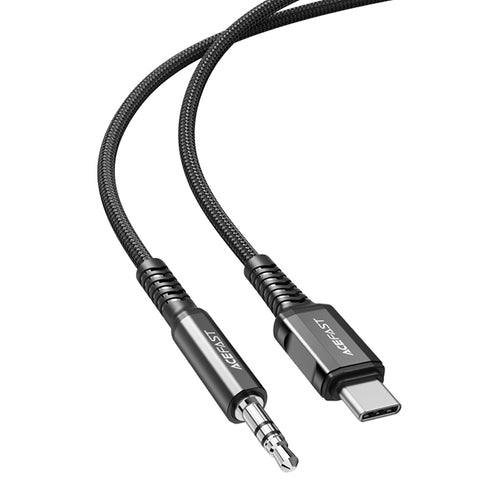 Acefast audio cable USB Type C - 3.5mm mini jack (male) 1.2m, AUX black (C1-08 black)