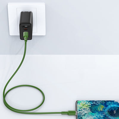 Acefast C2-03-CC USB-C - USB-C PD QC cable 60W 3A 480Mb/s 1.2m - green