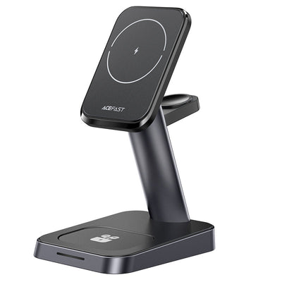 Acefast Qi Wireless Charger 15W for iPhone (with MagSafe), Apple Watch and Apple AirPods Stand Holder Magnetic Holder Black (