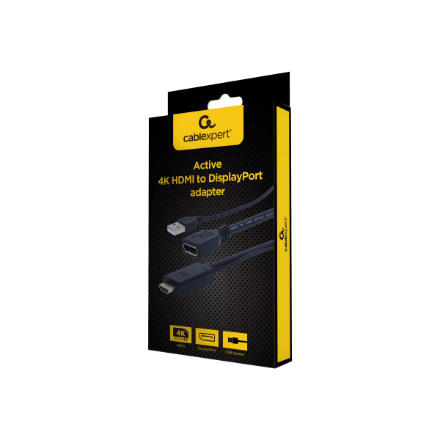 Cablexpert | Active 4K HDMI to DisplayPort Adapter | A-HDMIM-DPF-01 | Black | DisplayPort Female | HDMI Male (Type A) |