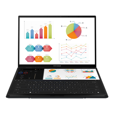 Asus | Zenbook Duo UX8406CA-QL287W | Inkwell Gray | 14 " | OLED | Touchscreen | FHD | 1920 x 1200 pixels | Intel Core Ul
