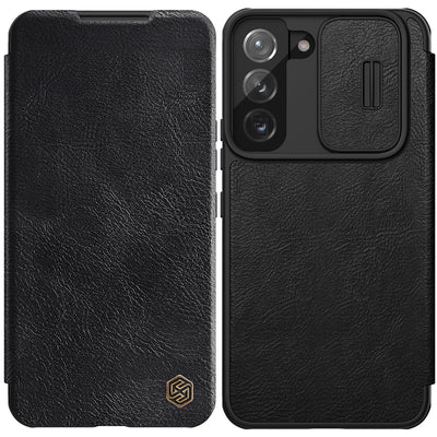 Nillkin Qin Leather Pro Case Case for Samsung Galaxy S22+ (S22 Plus) Camera Protector Holster Cover Flip Case Black
