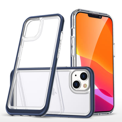 Clear 3in1 case for iPhone 13 mini gel cover with frame blue — Hurtel