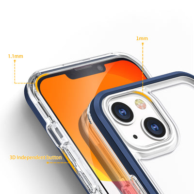 Clear 3in1 case for iPhone 13 mini gel cover with frame blue — Hurtel