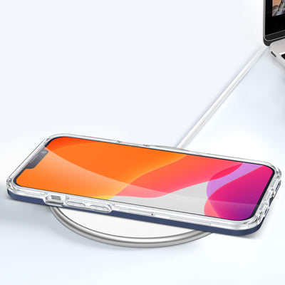 Clear 3in1 case for iPhone 13 mini gel cover with frame blue — Hurtel
