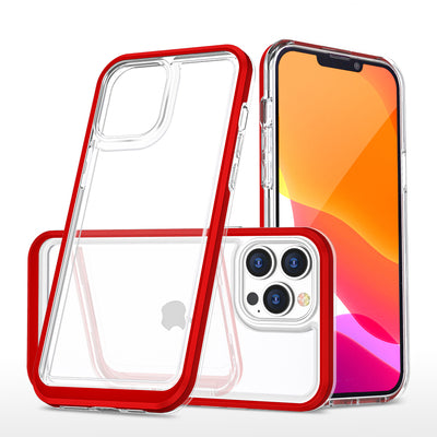 Clear 3in1 case for iPhone 13 Pro frame cover gel red — Hurtel