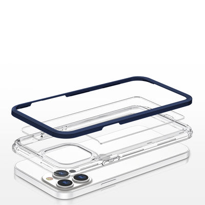 Clear 3in1 Case for iPhone 13 Pro Max Frame Cover Gel Blue — Hurtel