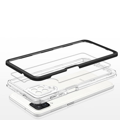 Clear 3in1 Case for Samsung Galaxy A22 4G Frame Gel Cover Black — Hurtel