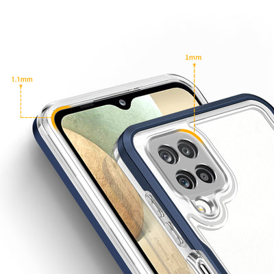 Clear 3in1 Case for Samsung Galaxy A22 4G Frame Gel Cover Blue — Hurtel